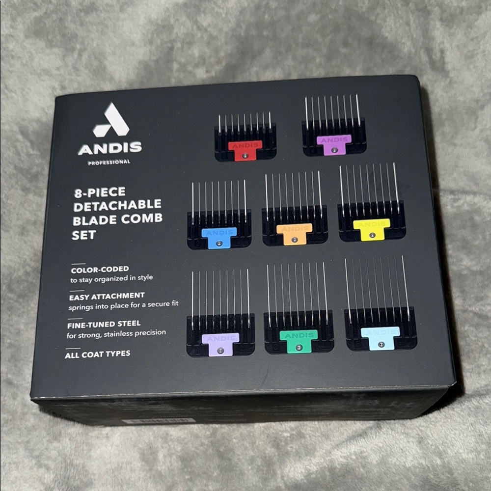 🐶 Andis 8-Piece Detachable Blade Comb Set Hair Trimmer Haircut Dog Pet Dogs Pets